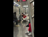 Male Teenager Travels while Seated on Fancy Chair