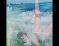 Girl falls off white wakeboard scorpion fail 