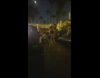 Woman slipped with poise and continues to pose