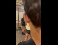 Collab Subway Creatures - Guys tries to move dresser stairs subway