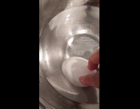 Boiled egg air escape sounds under water