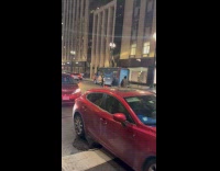 Two men rap video shoot middle of street