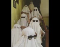 Family tiktok dance transition ghost costumes stairs