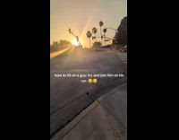 Girl hits on guy running