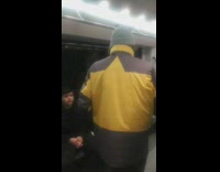 Guy backflips subway friend lands on butt