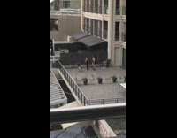 Two girls dance tiktok terrace plant box