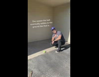 Ball falls down because of gravity