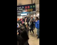 Collab Subway Creatures - People sing and dance to Mo Bamba together in subway station