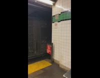 Man shows flood waters rush inside subway tracks