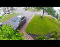 Tornado on neighborhood trash the yard cctv part 1