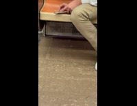 Collab WINY - Man scratch cards with coin on train seat