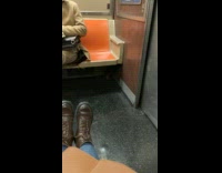 Collab Subway Creatures - Rat crawls under the chair in train