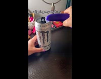 Woman uses adult toy on drink can
