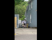 Guy toss pizza dough while on onewheel