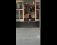 Little boy excited to look at Halloween decorations