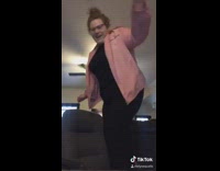 Pink jacket girl dances throw it back 