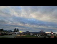 Rows of light on clouds like layers