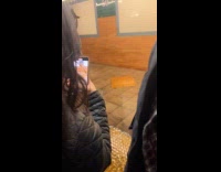 Water pour leak from subway station lights