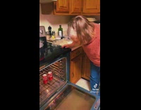 Girl ask her grandma why she has two cans of coke in her oven