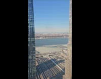 Time lapse ice pile on Hudson river