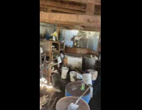 Guy fell through barn roof onto light