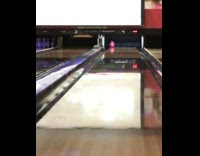 Bowling ball bounce from gutter hit pin