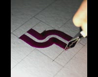 Logo calligraphy violet tint Three dimensional Space