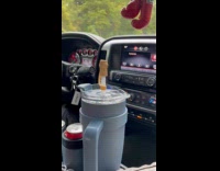 Straw cat paw cover spins on road