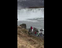 Prenuptial photoshoot of couple near the waterfalls