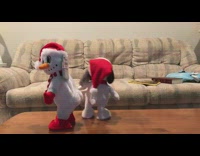 Christmas themed figurines dance snoopy snowman 