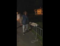 Guy uses ironing board as a skate board 