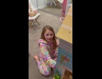 Sister plays inside room make loud noise