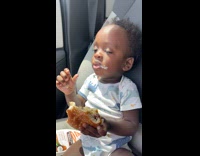 Collab VIBES - Baby in car eats Big Mac burger