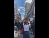 Peaceful protest people march chant donald trump 