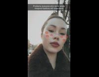 Girl red coffee cup lipstick stain lid 