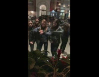 Four young girls dance for video