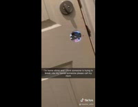 Dad breaks lock to get into house