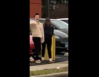 Three girls tiktok parking lot applebees