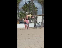 Yellow shirt black bikini tree trunk pt. 2