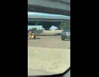 Collab BitchMP - Man playing drums on highway 