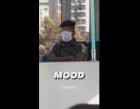 Guy white face mask over eyes bus 