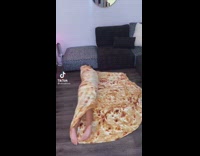 Collab VIBES - Girl wraps herself in tortilla blanket burrito 