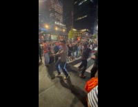 Fans gathered outside MSG to celebrate Knicks