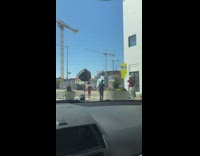 Photoshoot on sidewalk