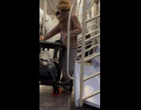 DJ playing songs inside subway train