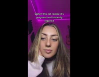 Girl shows photo of pregnant cat getting ultrasound 