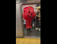 Mascot Hits Man Accidentally as it Waves