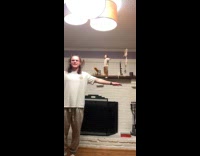 Guy standing tries trending 3D effect video 