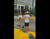 White shirt girl black lives matter street