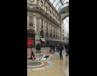 woman sits on granite floor italy